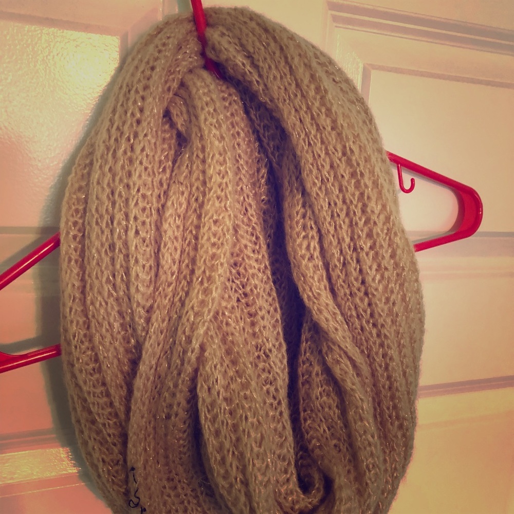Tan shimmery infinity scarf